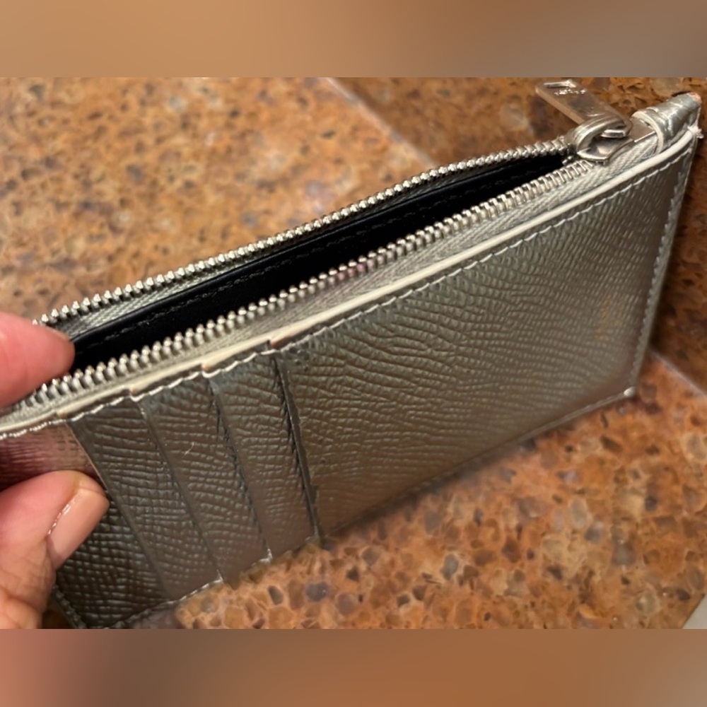 Celine Compact Zipped Cardholder Wallet Silver - Picture 7 of 13